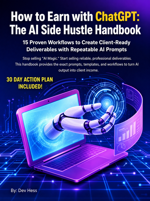 ChatGPT Side Hustle Guide: How To Earn With ChatGPT (15 AI Workflows PDF)